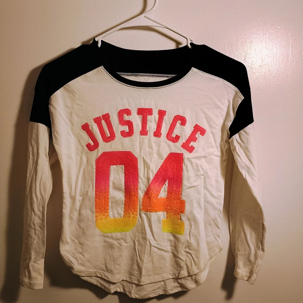 Justice Kids Long Sleeve Shirt - Black and White